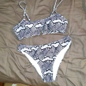 Shein large snake skin pattern bikini
